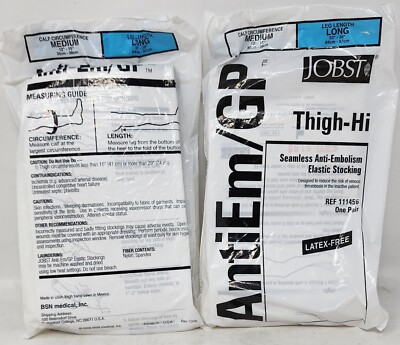 Jobst AntiEm/GP Thigh-Hi Elastic Stockings Medium Calf Circumfrance Long Leg See