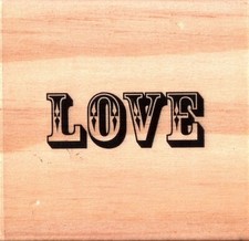 LOVE Wood Mounted Rubber Stamp Words Phrases Valentines Hearts