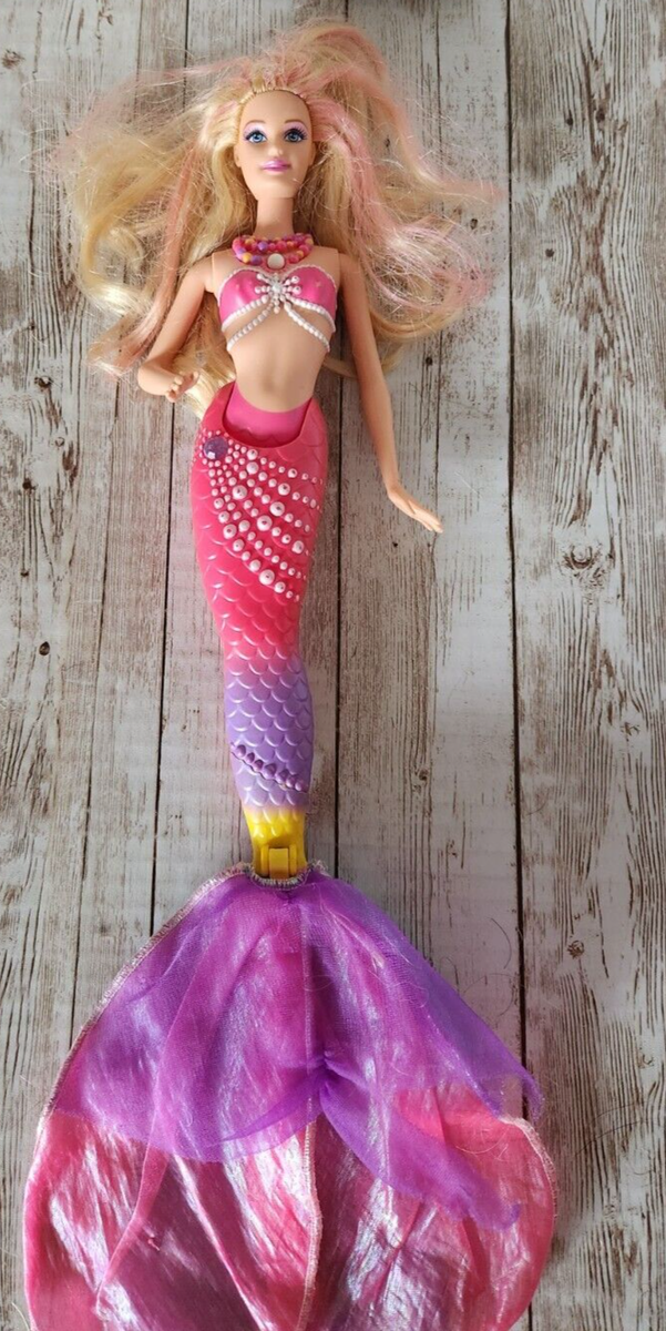 Barbie Pearl Princess Mermaid Doll Purple Pink Blue READ