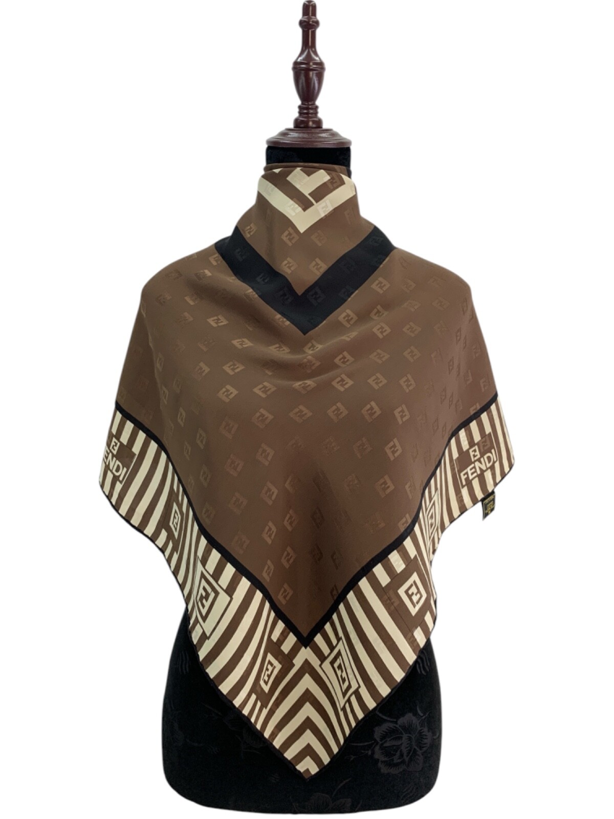 Monogram Scarf Fendi Wrap Scarf Vintage Fendi Monogram Silk Scarf