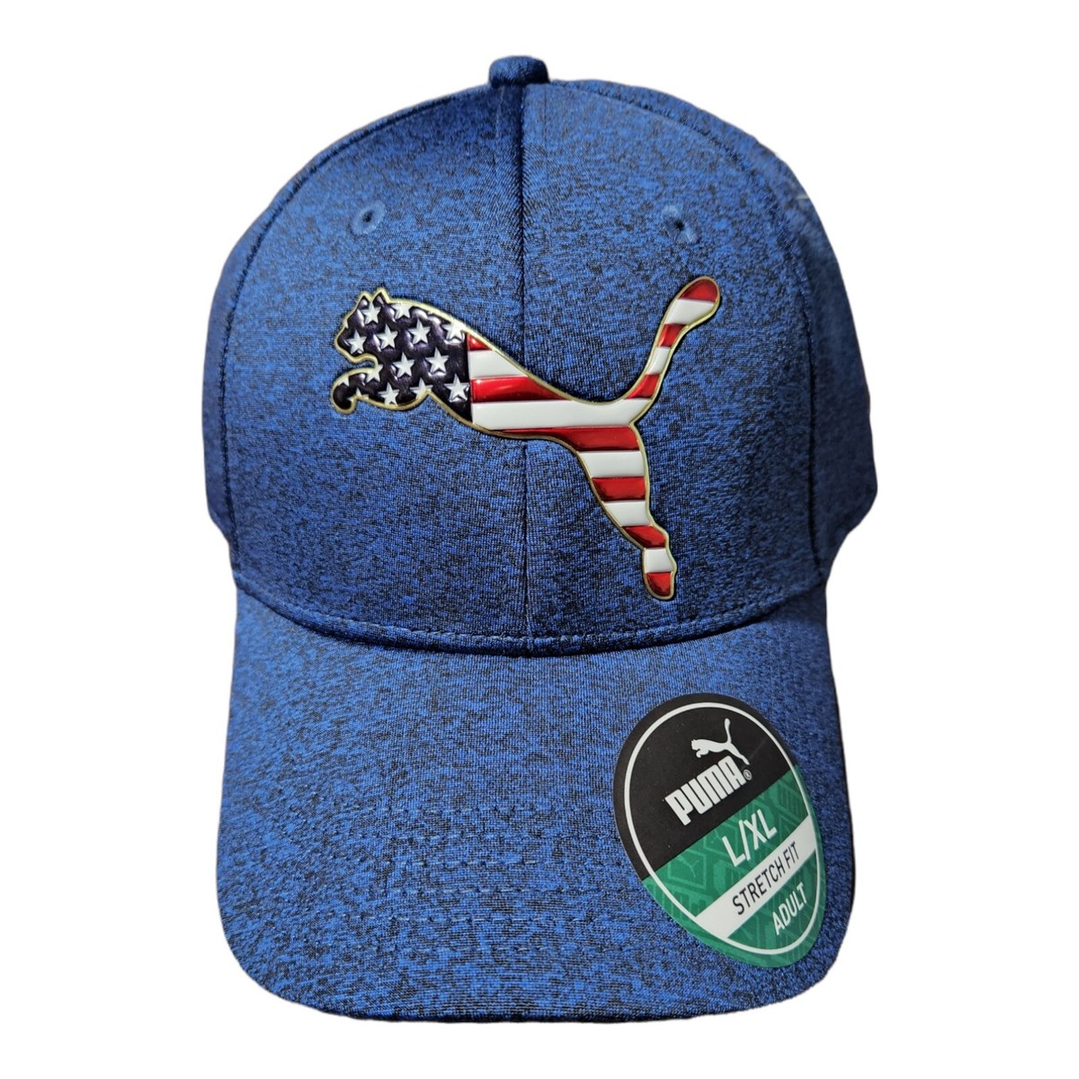 Puma Golf Pars Stripes USA Acrylic Blue Cap, Men's Size- L