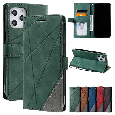 For iPhone 11 13 12 14 16 Pro Max Magnetic Shockproof Leather Card Wallet Case