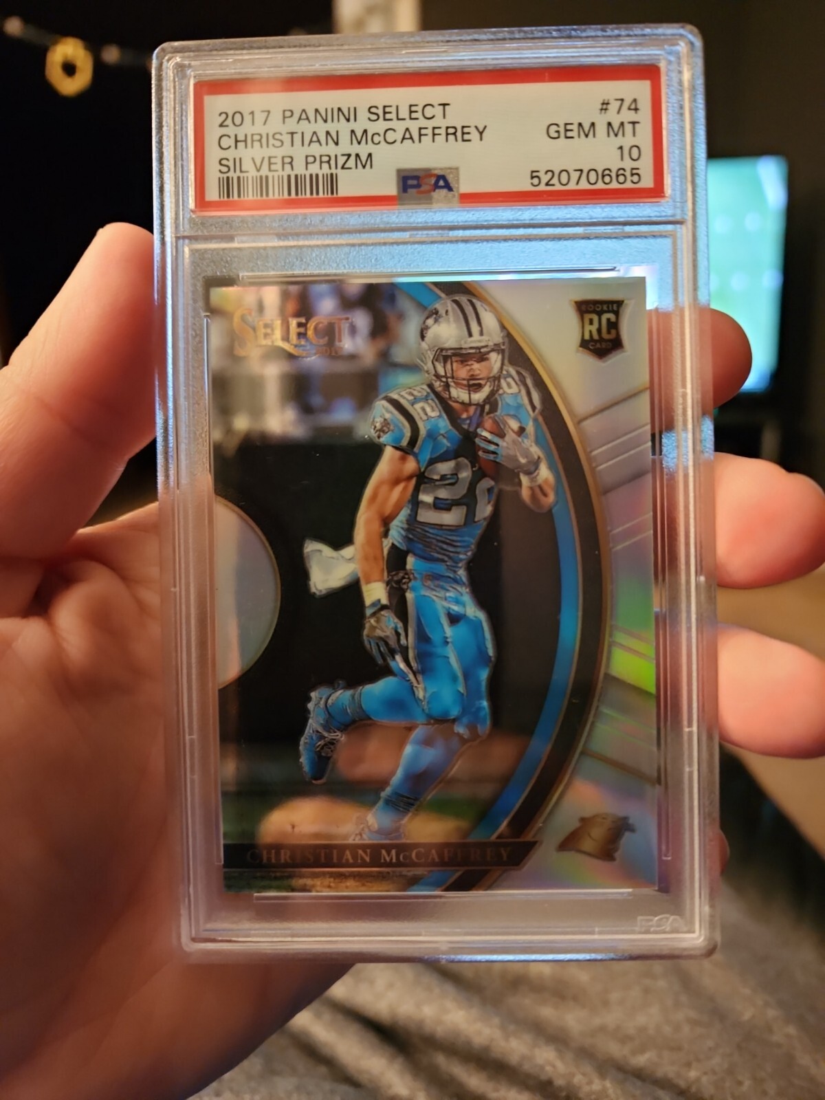 2017 Panini Select Christian McCaffrey Rookie Silver Prizm PSA 10 RC 74