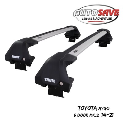 THULE - WingBar Edge Silver Alu. Roof Bars for Toyota Aygo 5 Door Mk.2 (2014-21)