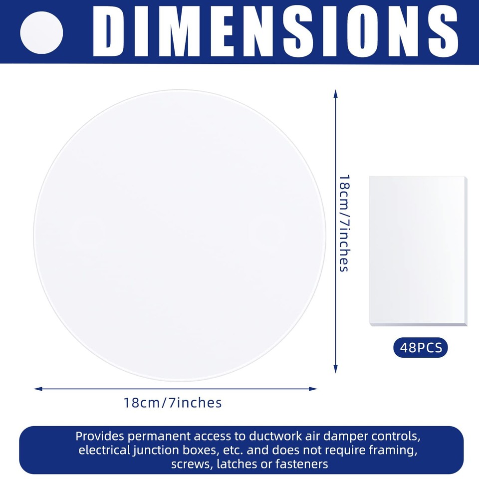 6 Pcs Plastic Flat Blank Plate Wall Hole Cover Ceiling Cover Plate