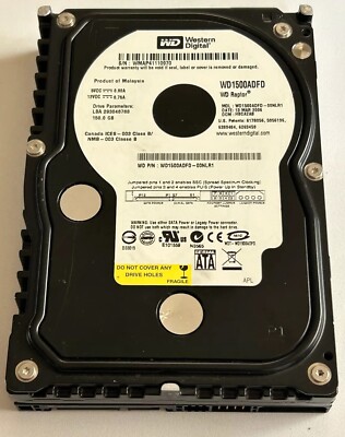 Wd1500adfd Western Digital WD1500ADFD-00MLR1 Raptor 150GB SATA Enterprise HDD 10K ...