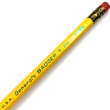 General's 310 Badger Yellow No. 2 Wood Pencil Drawing Green Embossed G2