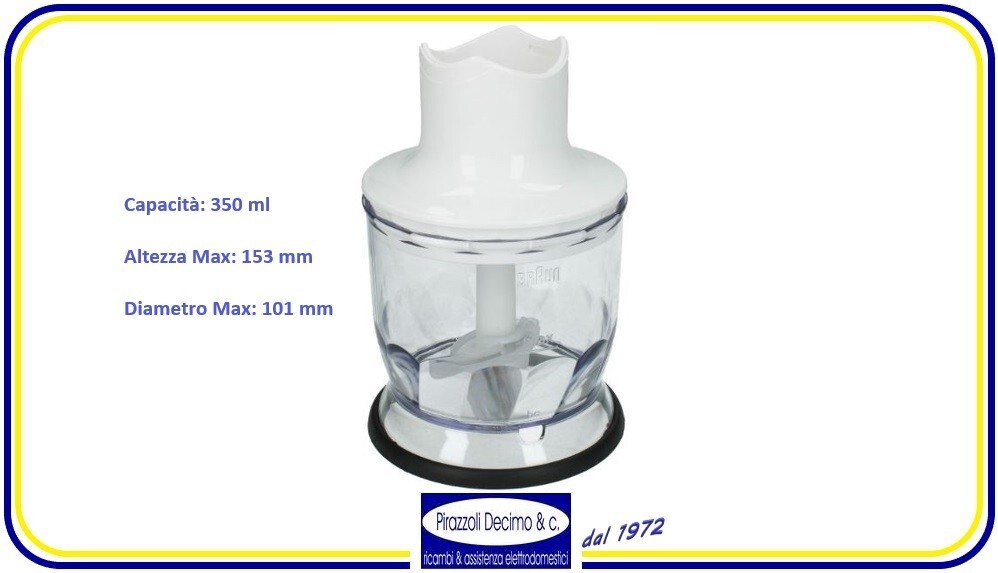 Braun Minipimer Accessorio Mini Tritatutto Mixer Multiquick 7 9 4191 4192 HB7 HB