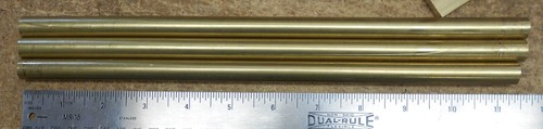 (3) pieces 360 SOLID BRASS Round stock 1/2" (0.50) length 11" RND - cutoffs