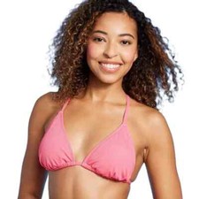 Shade  Shore Women's Size Large 12-14 Triangle Ribbed Bikini Top Pink