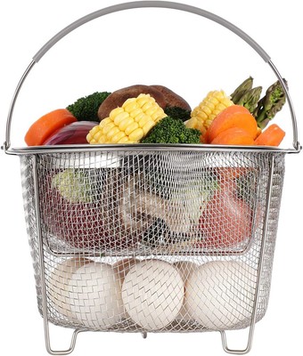 H&E Steamer Basket for Instant Pot Accessories 6 qt or 8 quart - 2 Tier Stackabl