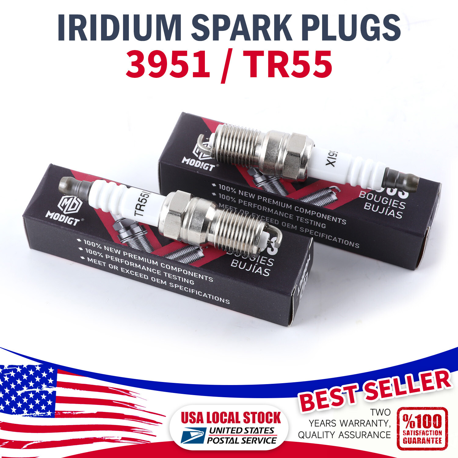 8 Pack Spark Plugs for NGK TR55/3951 Iridium Spark Plugs For Ford Mazda Chevy