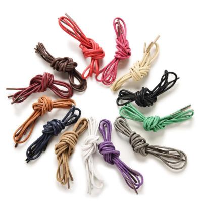 3Pair 6pcs Shoe Laces Round Cotton Waxed Dress Boots VARIOUS COLORS 27''inch 70cm