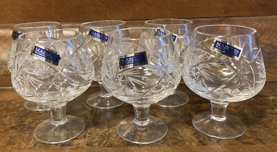 6er Set Marquis Waterford Kristall Gläser Cognac Schwenker Schleuderstern # 38
