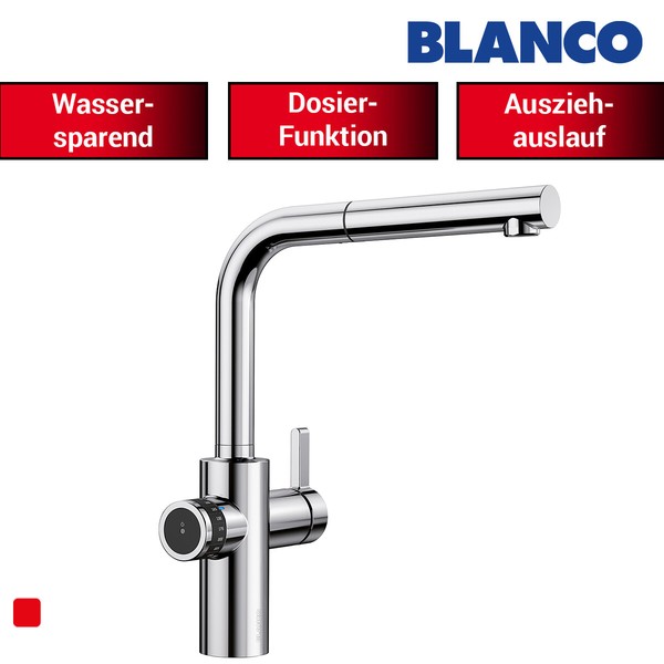 KüChenarmatur Blanco Evol-S Volume Chrom 525210 Hd Wasserhahn Schlauchbrause-image