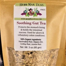 SOOTHING GUT TEA for stomach ulcers,  inflammatory colon conditions, sore throat