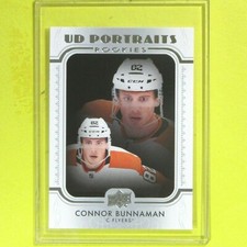 CONNOR BUNNAMAN  2019  ROOKIE UD PORTRAITS  #P55  Philadelphia Flyers