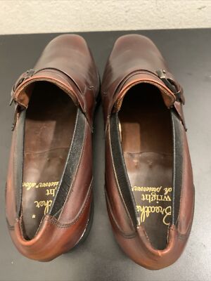 E.T. Wright Mens Slip-On Brown Leather Buckle Strap Loafers  display picture 3