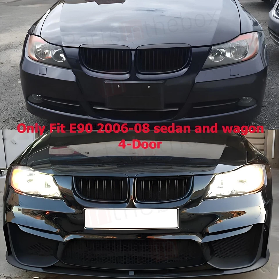 M3 Style Front Bumper Grille Conversion Kit For 2006-2008 BMW E90 320i 325i 335i - Image 2 of 4