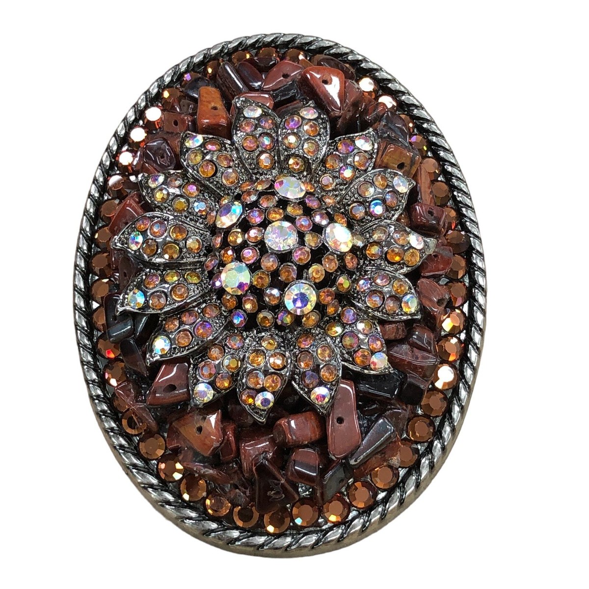 Ivan Taiwan Rare Vintage Beaded Belt Buckle Western Hippie  display picture 1