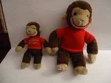 TWO Vintage Curious George Plush Animals by GUND. 1990 1992. 9 13 Inches