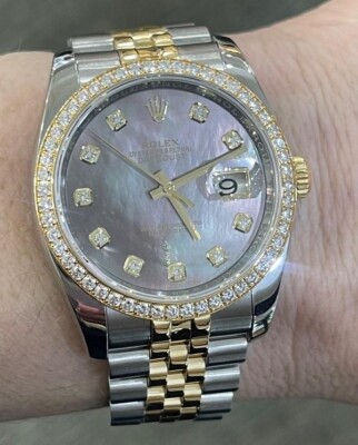 Neu Goods ▶︎ R Rolex Datejust 36 Ref.116243 Black Mother of Pearl Diamond Dial