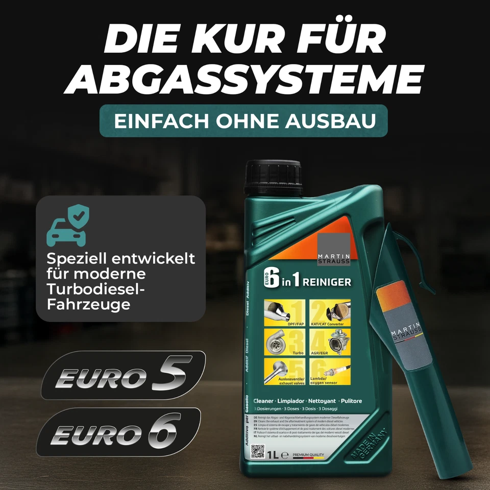 MARTIN STRAUSS® EURO 6 in 1 Pulitore: Valvola EGR, Kat, Turbo, DPF, Sonda Lambda - Immagine 2 di 4