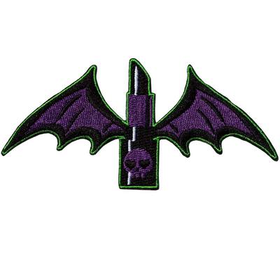 Kreepsville 666 Lippenstift Flügel Goth Punk Rocker Gestickter Bügelpatch PLSW