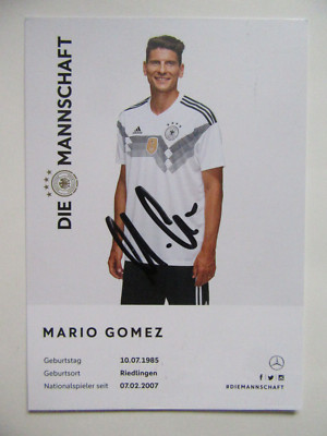 Mario Gomez -- Reverse Signed -- DFB autograph card 2018 World Cup FIFA World Cup AK