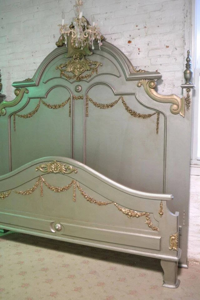 Casa de campo pintada chique gasto romântico cama queen/king size francesa - Imagem 4 de 4