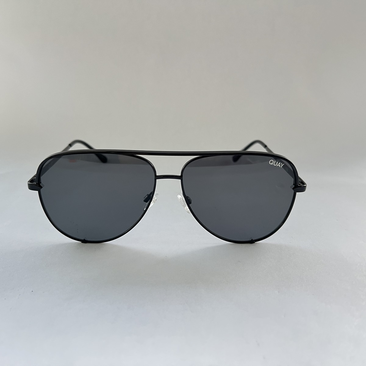 Quay Australia Black Aviator Large High Key Sunglasses with Clear Branded Case Quay Australia QC-000142 High Key: Buy Online at Best Price  main image 4