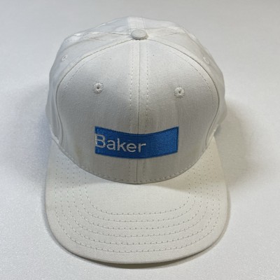 Vintage Baker Hat Cap Men s White Snapback Made In USA