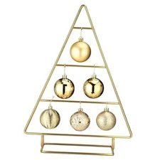 Ornament Display Stand Metal Xmas Decorative Tabletop Ornament 16 Inch Gold