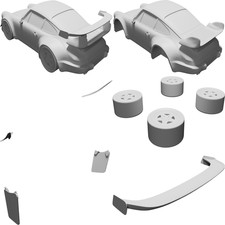 Modello Replica RWB Porsche 911 964 Turbo Scala 1:1000 Stampato 3D Mini