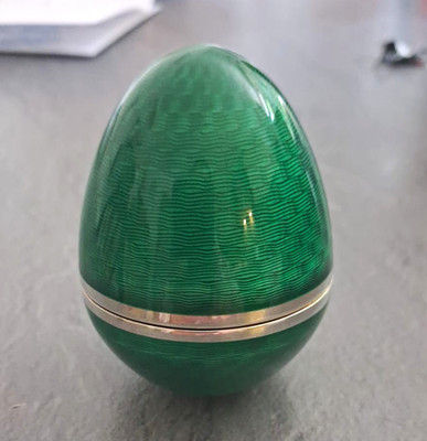 SALIMBENI FIRENZE   Seltenes Musik-Ei aus 925 Silber mit REUGE Spielwerk