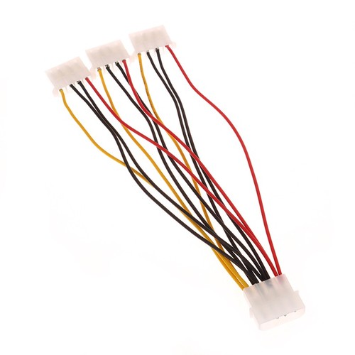 IDE Power Cables 4 Pin Molex Male To 3 Port Molex Female Power Supply Splitter - Afbeelding 5 van 14