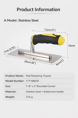 Plastering Trowel Multiuse Home Improvement Flat Finishing Trowel for Stucco