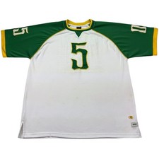 Vintage FUBU 5 Colorblock Jersey White Green Yellow Sports Collection Size XL