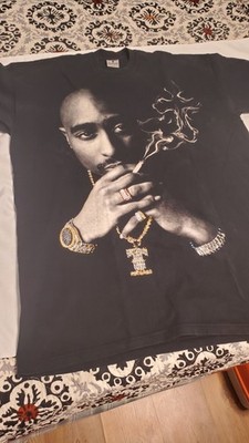 Vintage Tupac 2Pac Studded Jeweled Makaveli Black T-Shirt Mens 4X Tall
