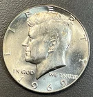 1969 D Kennedy Half Dollar / 40% Silver US Coin / 50 Cent Piece