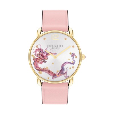 COACH 14504248 Women's Dragon Watch Pink Leather Lian Yang Limited