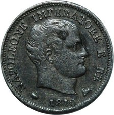P3479 Italia 5 Soldi Napoleone I 1810 M Milano Argento AU ->Fai un'offerta