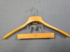 Vintage Setwell Wooden Suit Hanger With Metal Clips Heavy Duty
