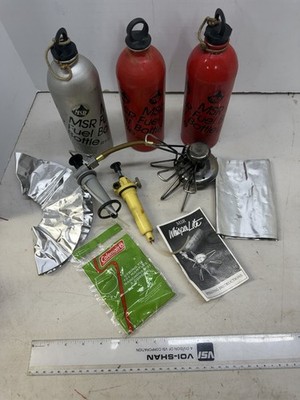 MSR  Whisper Lite Stove lot with 3 Fuel Canisters Sigg & MSR