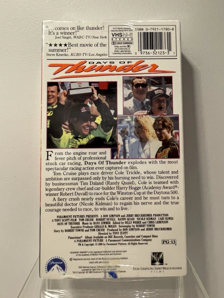 Days Of Thunder VHS - BRAND NEW Sealed Copy - Paramount Video Release 1990 - Image 4 of 4
