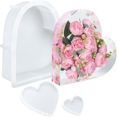 KISREL Large Heart Resin Mold, Shaped Silicone Molds, Clear 