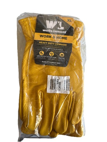 Wells Lamont 1130 Gants De Travail Avec Grain Cuir De Vache Palomino, Keystone Pouce, Self-hem, Palm Patch, 1130XL