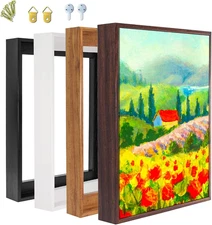 Canvas Floater Frame Fits 1”–1.25”Deep Gallery-Wrapped Canvas, Wood-Look Floater