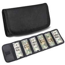 VOCHIC Money Pouch, Organizer for Cash with 6 4.25x8 inches, Black
