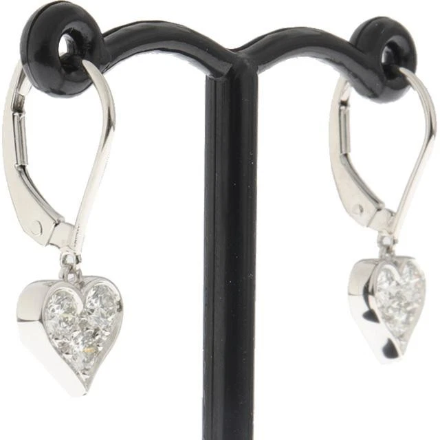 Tiffany & Co. Sentimentale Herz Creolen Diamant Ohrringe PT950 Platin Diamant